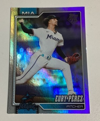 2026 Topps Series 1 EURY PEREZ Rainbow Foil Parallel Card #285 Miami Marlins