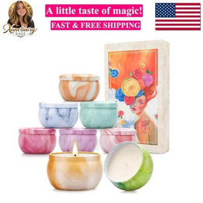 Scented Candles Gift Set for Women, 8 Pack Fruity Floral Soy Wax Aromatherapy...