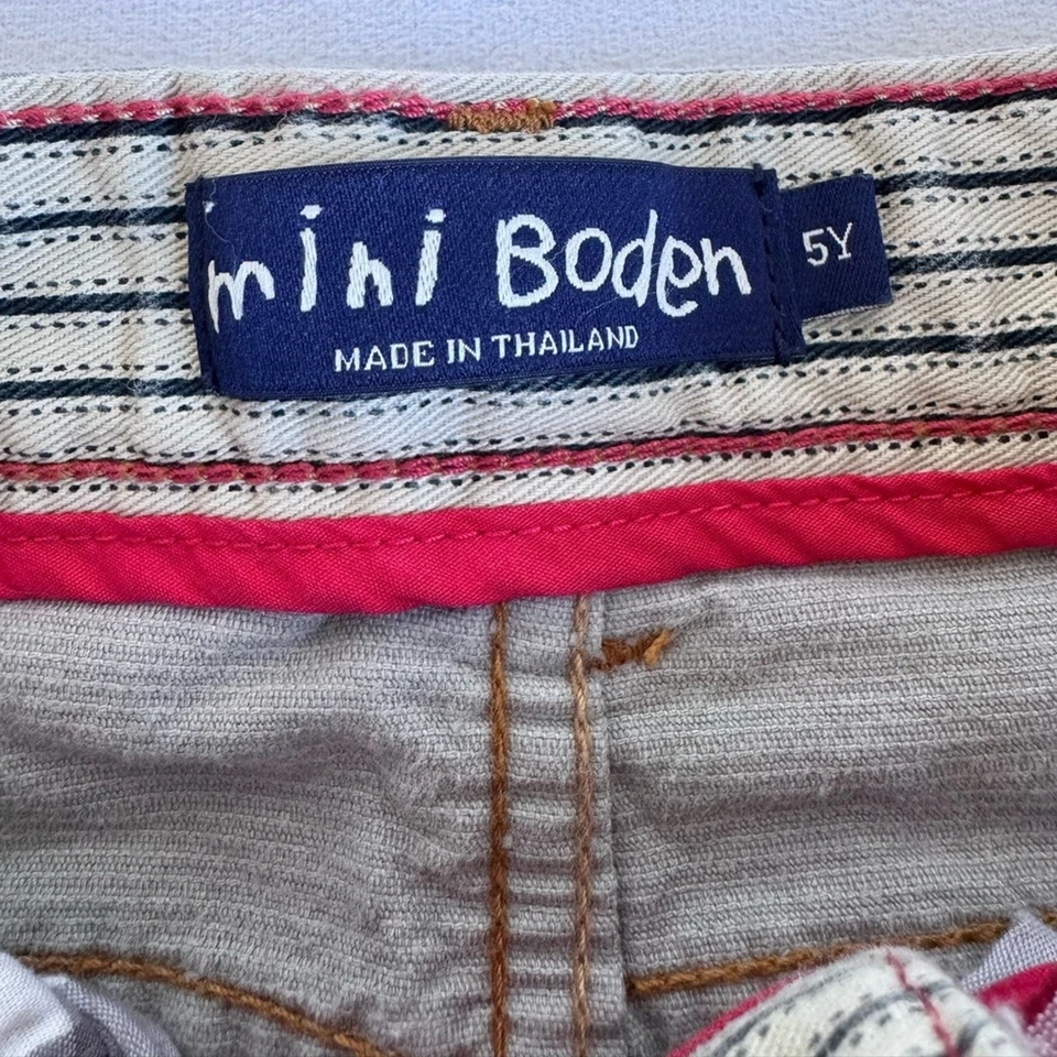 Pantalones Mini Boden Boy Cordón Gris 5Y Pana 100% Algodón Cintura Ajustable Foto 3 de 4