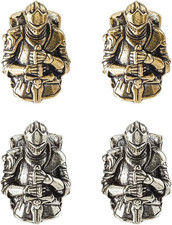 4Pcs 2 Colors Brass Paracord Bead Bulk Knife Lanyard Beads Knight EDC Charm Bead