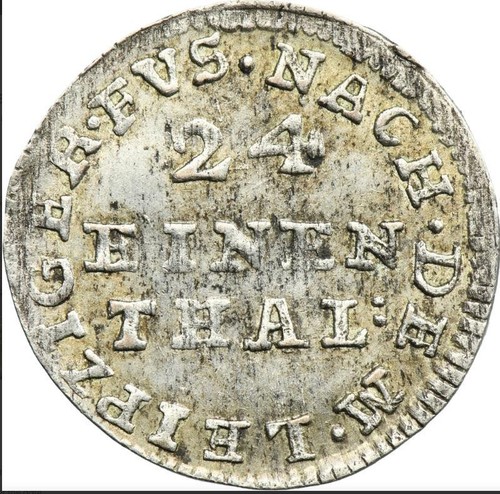 German States Brunswick 1754 1/24 thaler old world silver coin High Grade #5327 - Picture 2 of 2
