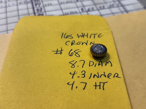 NOS Tap 1 White American Pocket Watch Crown 8.7mm Diameter 16 Size - Picture 1 of 8