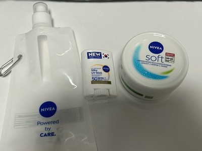 Nivea Set Soft Creme Sonnenschutz Sun UV 50+ Stick Goodie Trinkflasche Pflege
