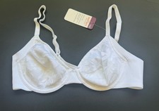 Warners 34B White Underwire T-Shirt Bra Lace Cups Smoothing Adjustable NWT