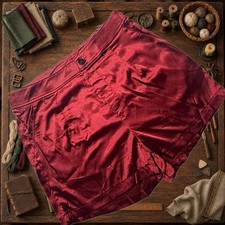 SHEIN Womens L Burgundy Satin Shorts Wine Red Dress Tailored Polyester NWT