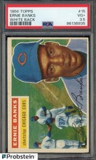 1956 Topps #15 Ernie Banks Chicago Cubs HOF White Back PSA 3.5 VG+