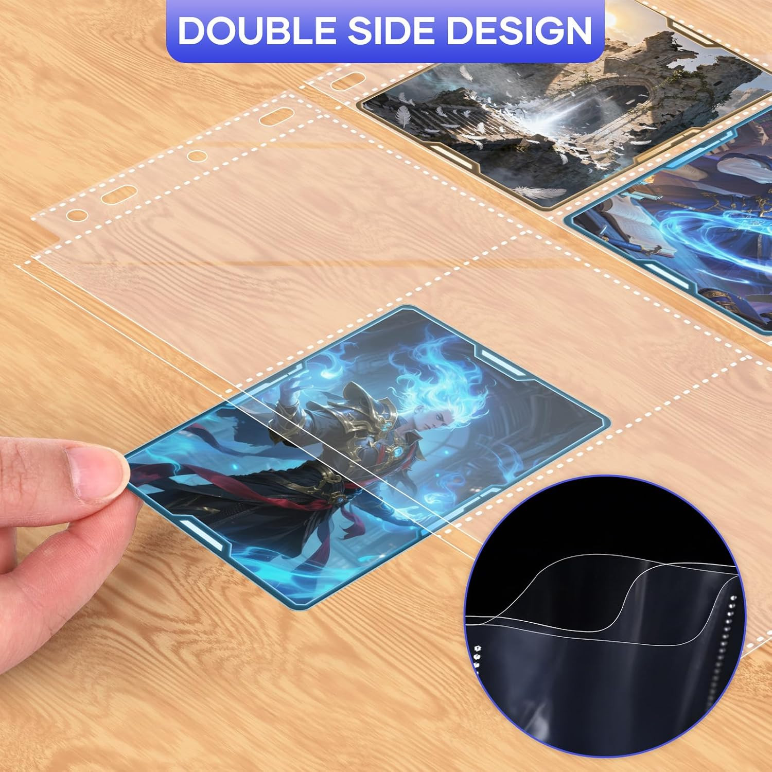 40 Pack 9 Pocket Page Protectors,720 Pockets Double Sided Card Holder Pages for