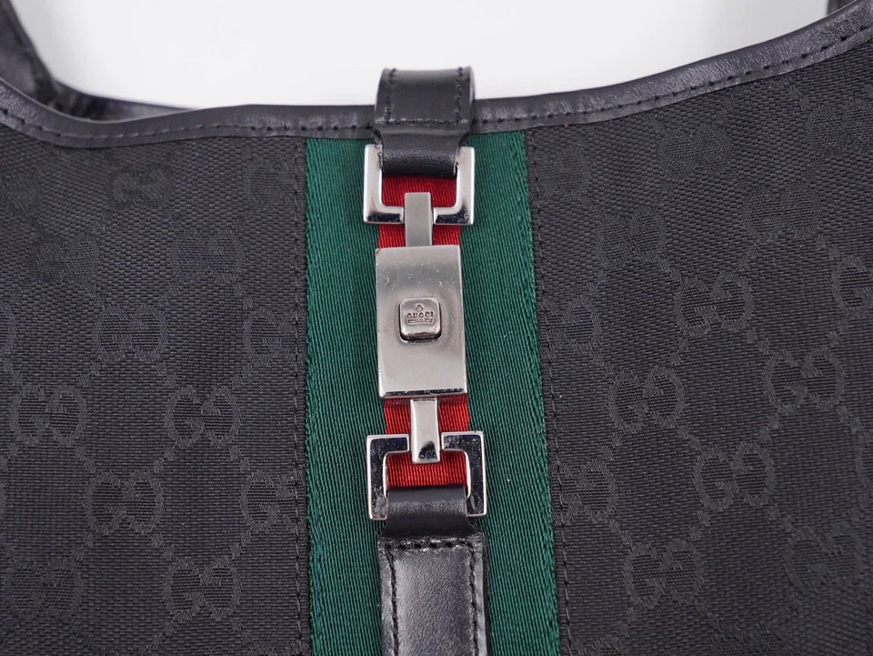 Gucci Jackie Hobo Bag Medium Black Canvas/Leather - Image 2 of 4