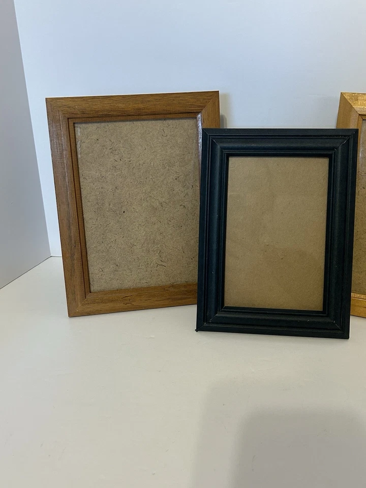 Juego de 3 marcos de fotos de pie paquete de madera dos 5x7 uno 4x6 playa náutica Moody Foto 2 de 4