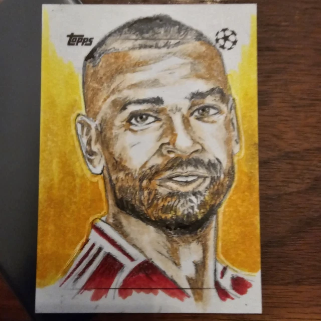2025/26 Topps UCC Club Comp Sketch Card Of Mohamed Salah By Jason Queen 1 Of 1