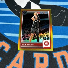 2023 Panini Premium Stock NBA Hoops Jalen Johnson Gold Prizm /10 Atlanta Hawks