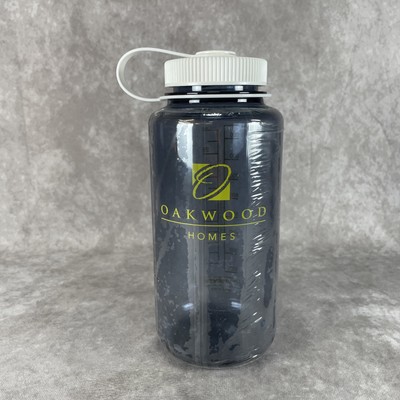 Nalgene 32 oz Wide Mouth Water Bottle Dark Clear White Lid