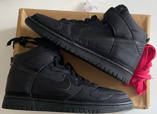 Nike Dunk Hi Vandal Premium US8 Black 2008 ORIGINAL BOX MINT w/ Fucsia laces