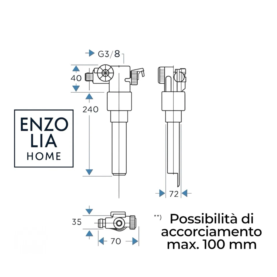 GALLEGGIANTE GROHE 43537000 RICAMBIO VALVOLA DI RIEMPIMENTO PER CASSETTA INCASSO - Immagine 2 di 4