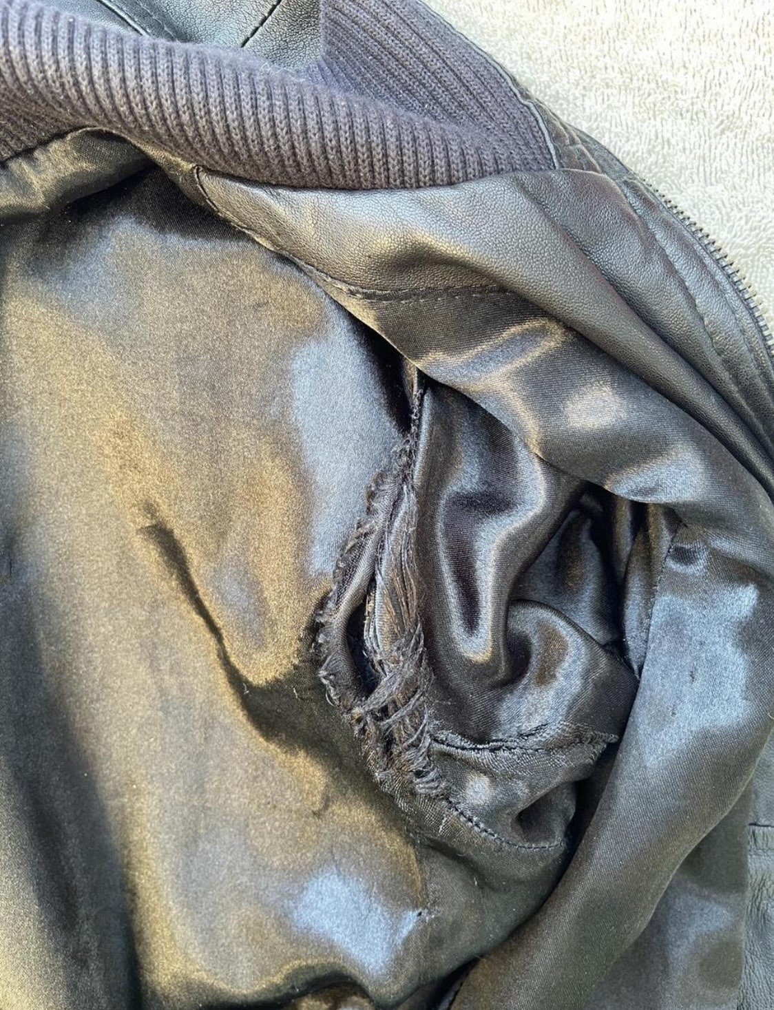 Pimkie Black 100percent Sheep Leather Bomber Jacket  Moto Classic Boho Retro - Sz S image 9