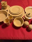 Vtg Fiesta HLC FiestaWare USA Made Yellow 24 Pc Set Sugar Creamer Plate S&P Read