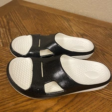 Spenco Sandals Womens 11 Fusion 2 Slide BLACK Pearl Rubber Comfort Mens 10