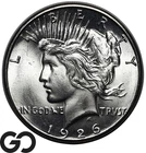 1926-S Peace Dollar, Blast White Solid Gem BU++, Tough This Nice!