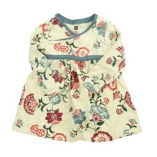 Tea Collection Girls Dress 12-18 Months Oatmeal Maroon Blue Toddler One-Piece