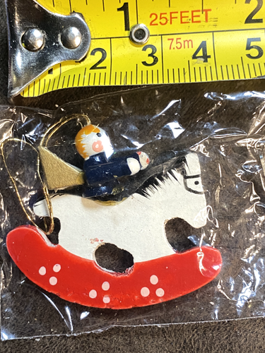 Vintage 2 Inch Mini Rocking Horse Christmas Ornament - Picture 2 of 4
