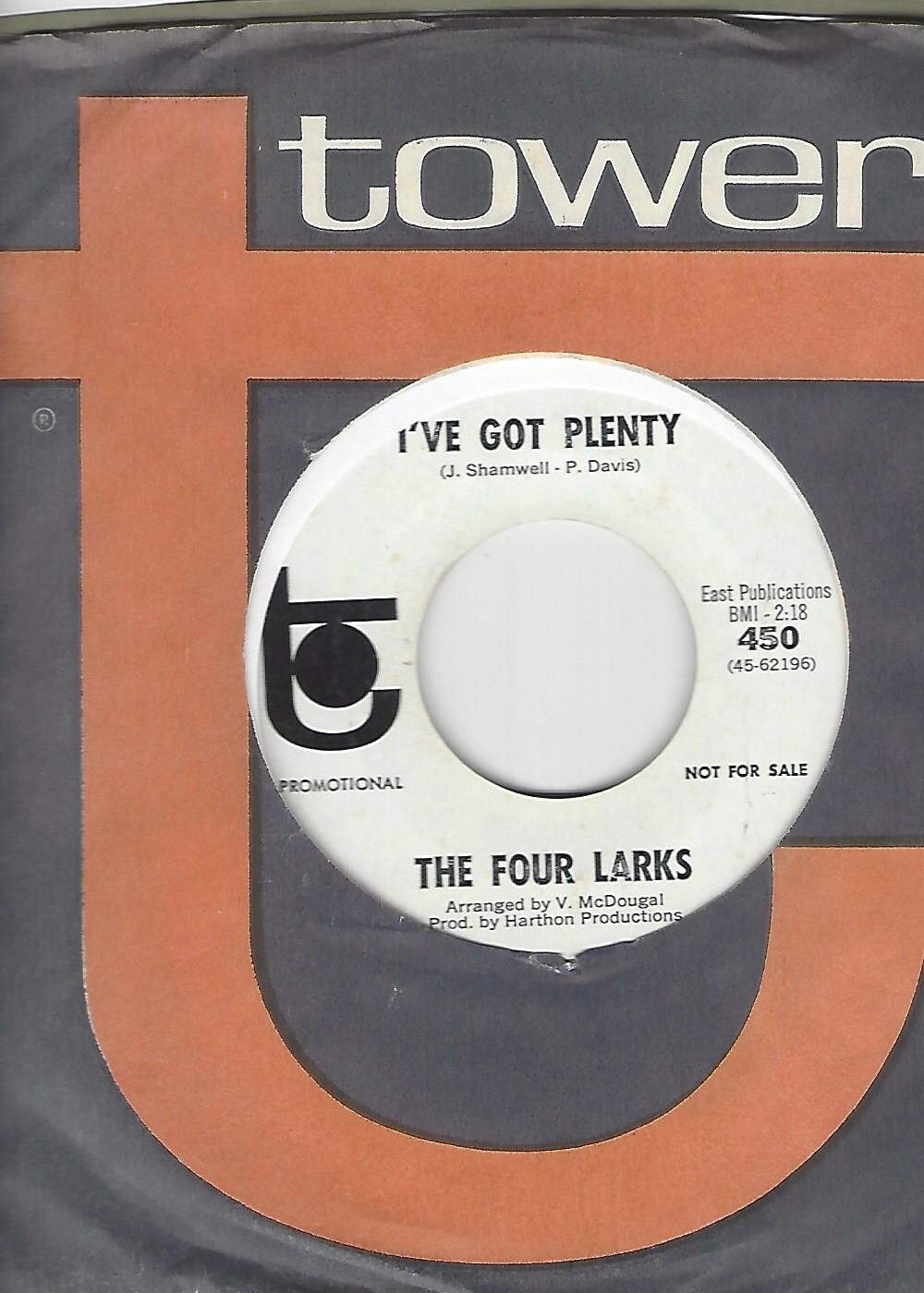 NORTHERN SOUL- THE FOUR LARKS- "I'VE GOT PLENTY"/"CAN I HAVE ANOTHER.."-PROMO-NM