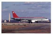 Northwest Airlines Airbus A320-211 Aircraft Airplane c1994 Vintage Postcard