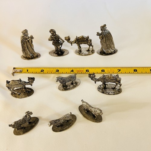 Vintage Metzke 1998 Pewter 10 Piece Lot Christmas Nativity - Picture 8 of 8