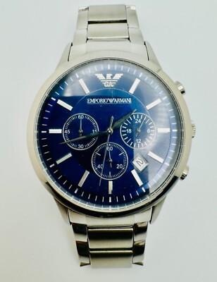 Emporio Armani AR2448 Blue Dial Chronograph Classic Men's Watch 43mm Case