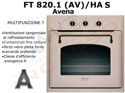 Forno 60 Ventilato Hotpoint FT 820.1 (AV)/HA S F080566 Classe A Avena  Sabbia | eBay