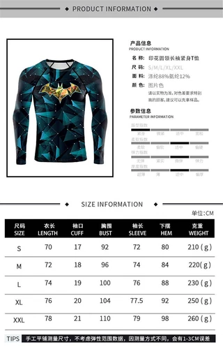 Blue Batman Cosplay Tee Men's T-shirts Superhero Cos Long Sleeve Sport Tops Gym