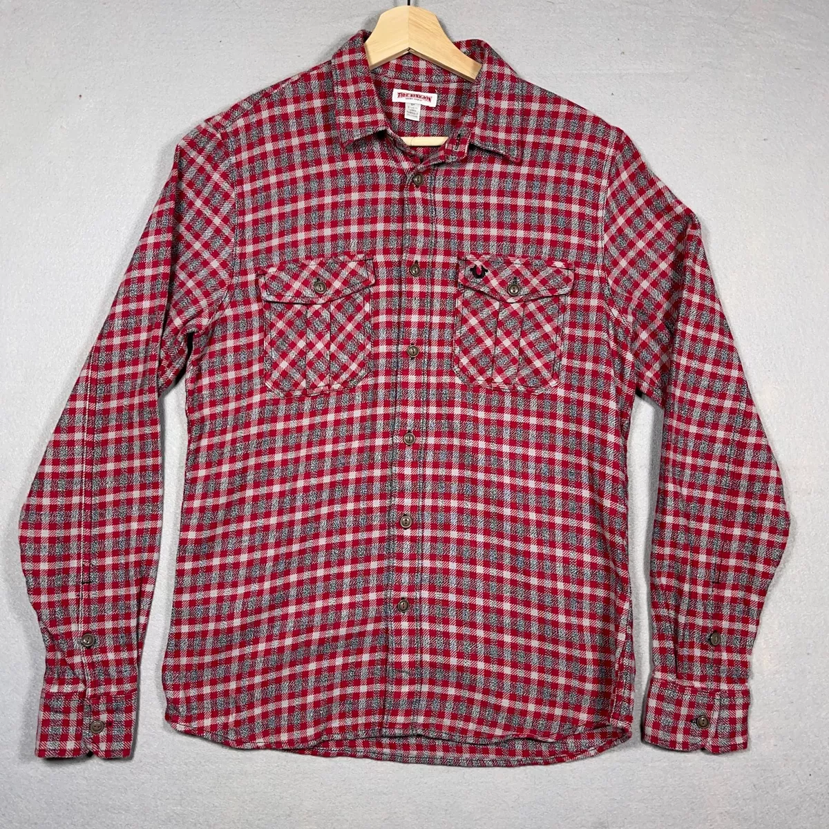 true religion plaid flannel shirt