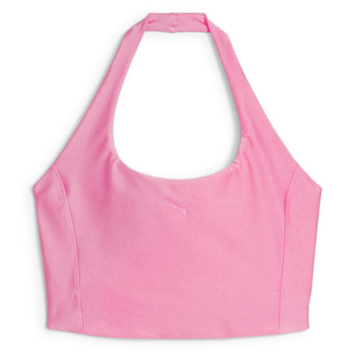 Puma Dare To Halterneck Scoop Crop Top Womens Pink Casual Tops 62693728