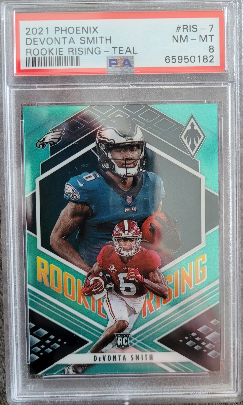 DeVonta Smith Panini Phoenix Rookie Rising #RIS7 Teal