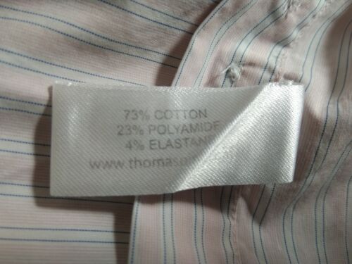 Thomas Pink Super Slim Button Shirt Men's 15.5/39 Medium Pink Striped Cotton LS - Picture 11 of 11