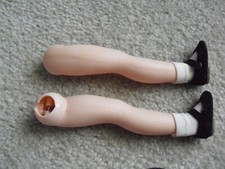 Set of Vintage 1960s Hard Plastic Girl Doll Legs with Shoes 6" Long