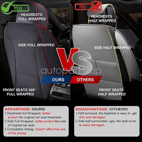 For 2007-2023 Chevy Silverado GMC Sierra Car 5-Seat Covers Waterproof Full Set - Picture 9 of 24