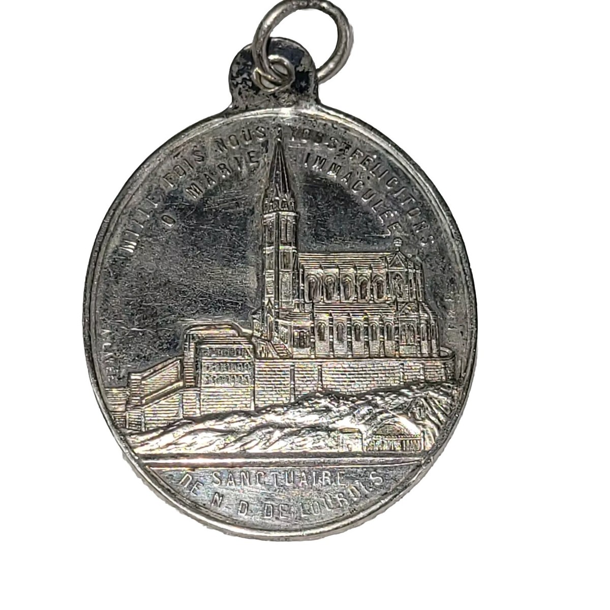 Pendentif Ancien / Médaille Religieuse En Argent Massif 925 - Occasion