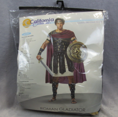 California Costumes Men's Roman Warrior Costume – Tunic, Armor Vest With Cape & Wrist Guards