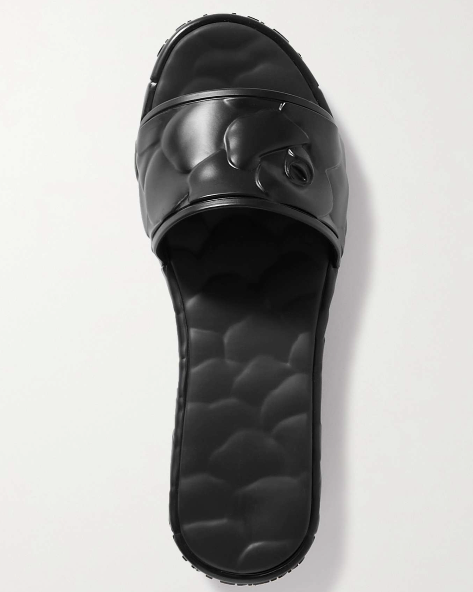 VALENTINO GARAVANI ATELIER 25 BLACK DEBOSSED ROSE RUBBER