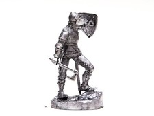 Tin 54mm Knights. France. Knight with axe 14th cen 1:32 Scale Pewter Sculpture
