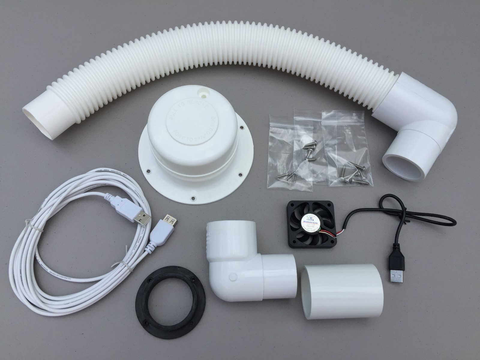 Composting Toilet Fan Kit Screened Vent Ventilation Boat RV Marine