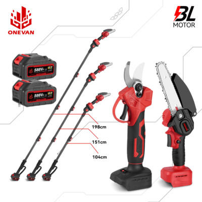 ONEVAN 3IN1 6'' Akku Kettensäge Astsäge Teleskopsäge Astschere Hochentaster Kit