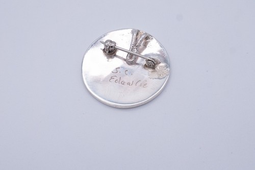 Native American Zuni SC Edaakie Bird Inlay Pendant & Pin Sterling Silver 925 - Picture 3 of 5