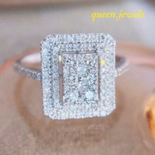 2.21CT Lab-Created Round Cut Diamond 14K White Gold Over Engagement Wedding Ring