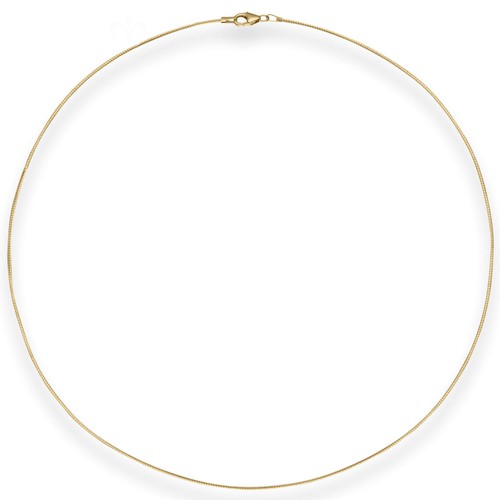 1mm Necklace Omega Chain Tonda Chain Necklace IN 333 Yellow Gold 45cm - Picture 3 of 3