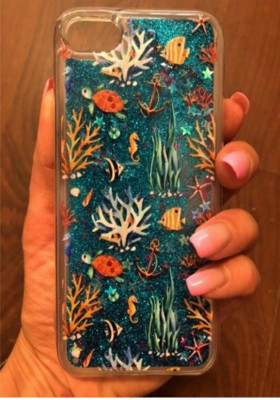 LIQUID Glänzend Flüssig Meer Muster Tasche Case Hülle OZEAN1 Apple iPhone 6 Plus