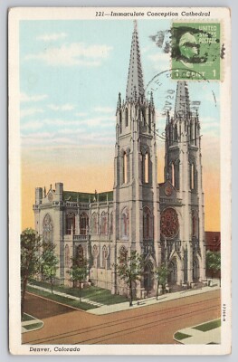 Postcard Immaculate Conception Cathedral Denver Colorado