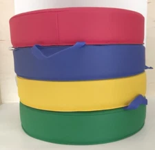 ECR4Kids Softzone Carry Me Cushions Round 4-Piece Assorted Colors Excellent Cond