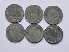 Deutschland 10 Pfennig 1917-1922 Zink o. Mzz; J299; kompletter Satz