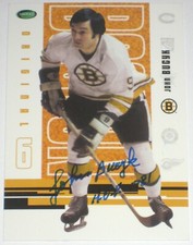 JOHNNY BUCYK SIGNED PARKHURST ORIGINAL SIX BOSTON BRUINS CARD AUTOGRAPH “HOF”!